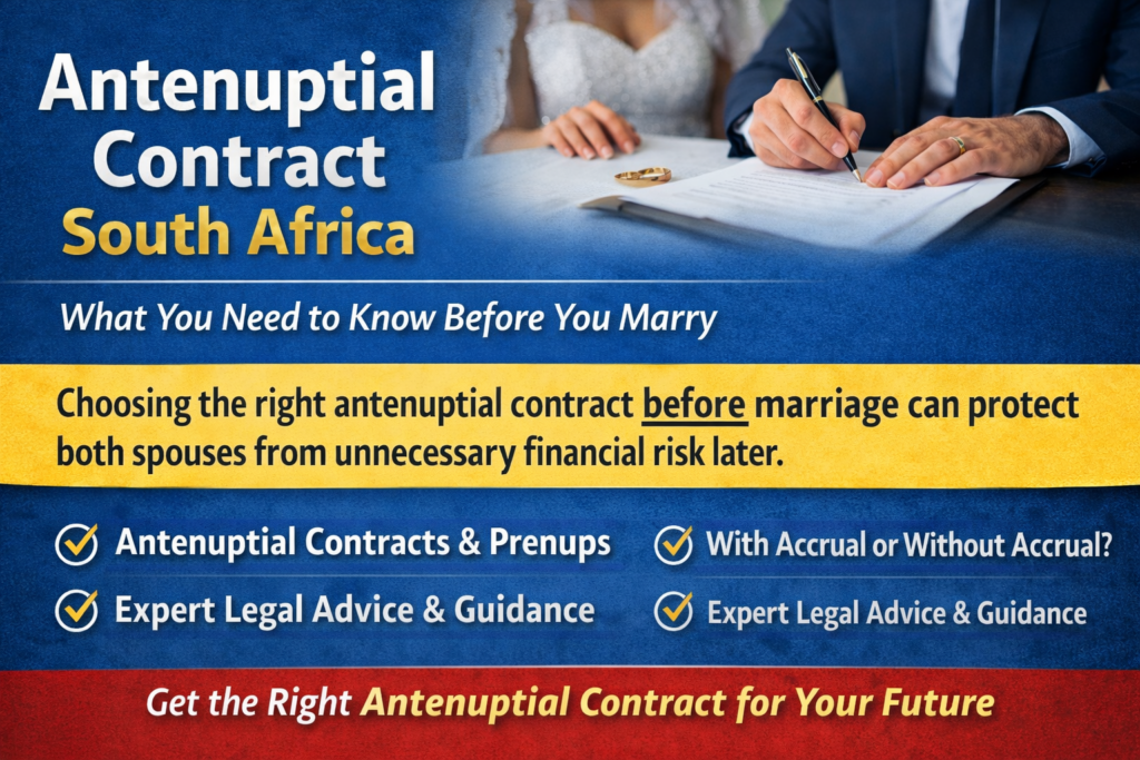 Antenuptial contract advice in South Africa for couples choosing a marital property regime before marriage
