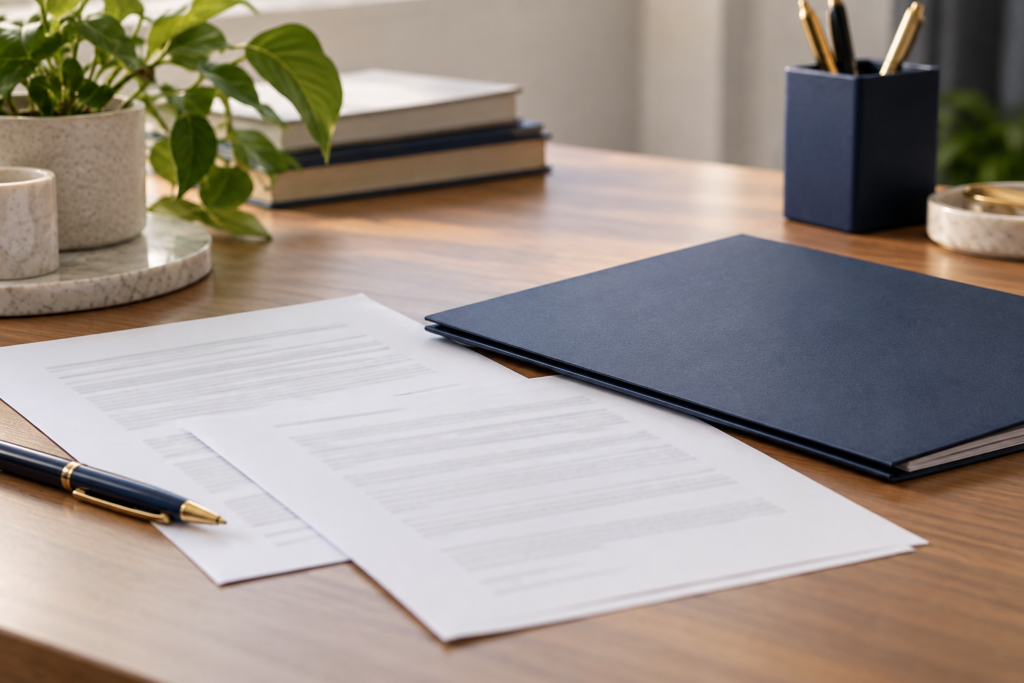 Folder and financial papers illustrating a family loan review during divorce.